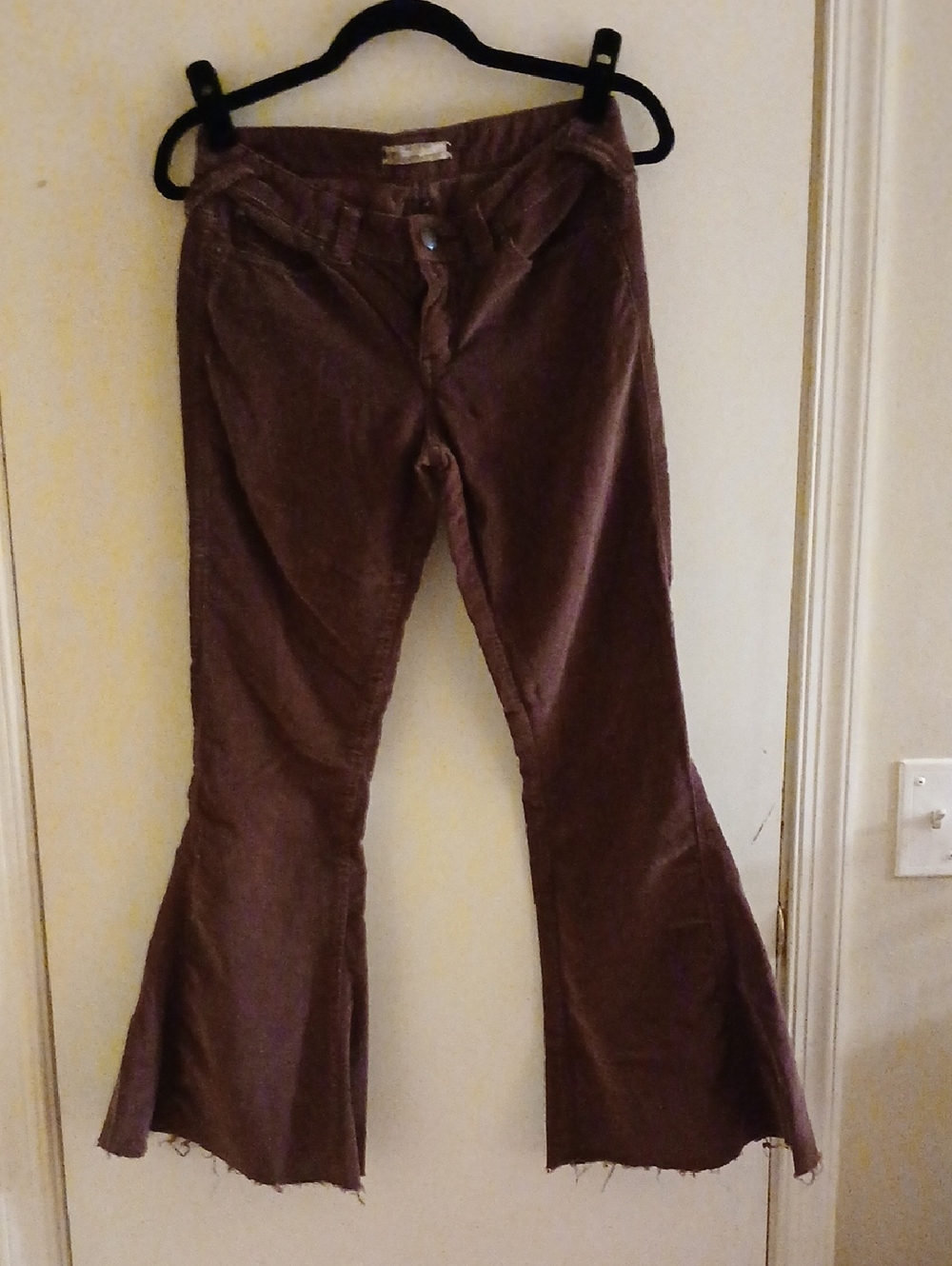 Free People Burgundy Corduroy Flared Pants